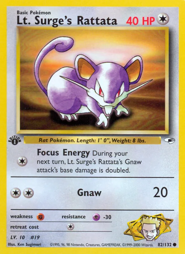 Lt. Surge's Rattata #82/132
