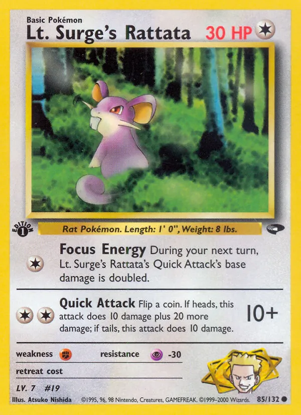 Lt. Surge's Rattata #85/132