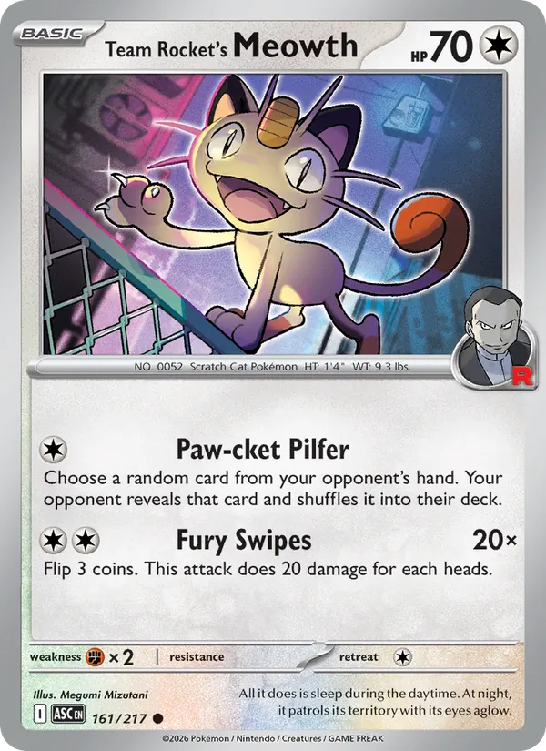 Team Rocket's Meowth #161/217