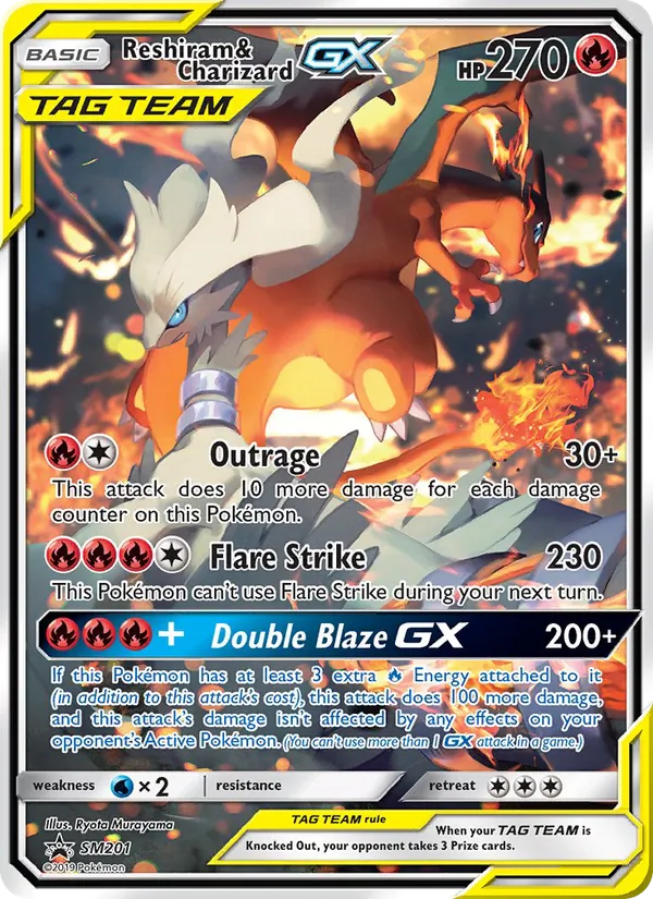Reshiram & Charizard GX SM201