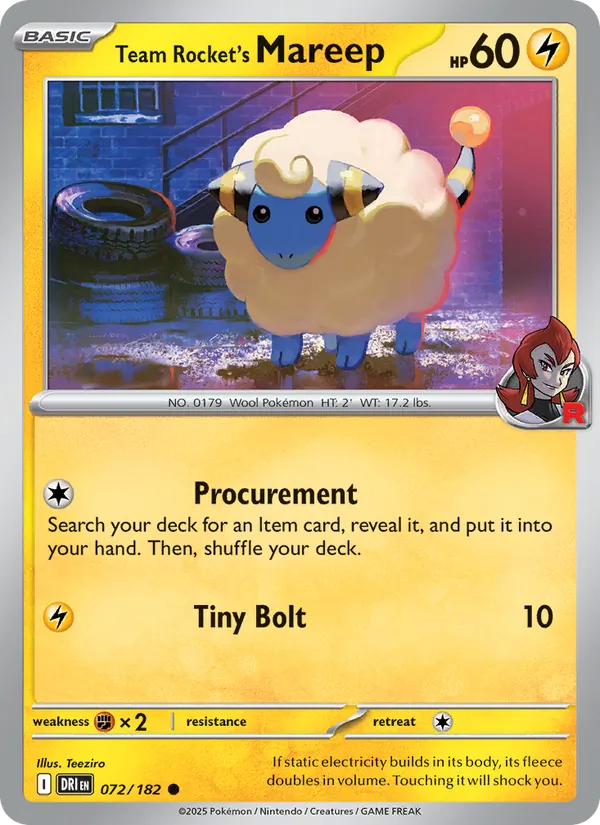 Team Rocket's Mareep #072/182
