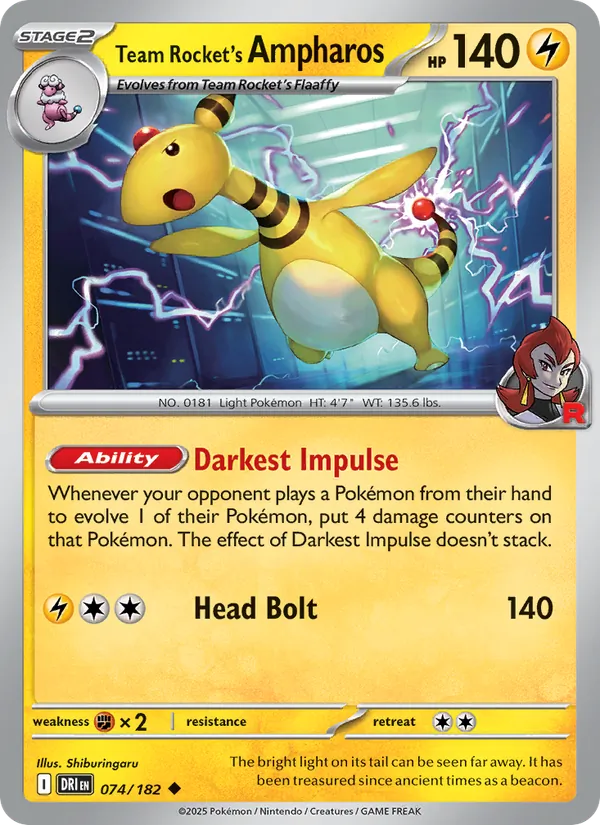 Team Rocket's Ampharos #074/182