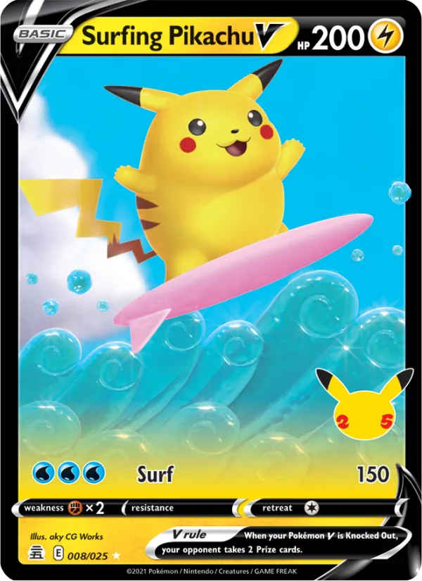 Surfing Pikachu V #8/25