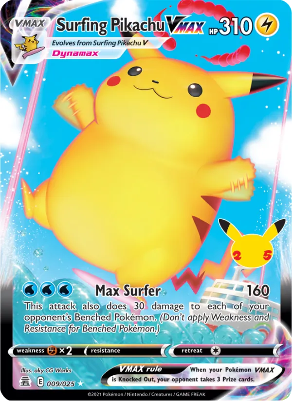 Surfing Pikachu VMAX #9/25